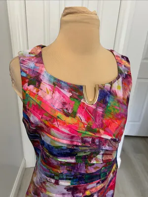 Joseph Ribkoff Multicolor Ruched Sheath Dress thumbnail 7