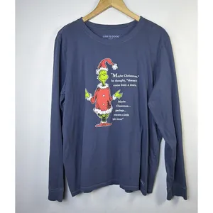 Life is Good Christmas Grinch Long Sleeve Crusher Tee XXL holiday Santa Women’s thumbnail 2