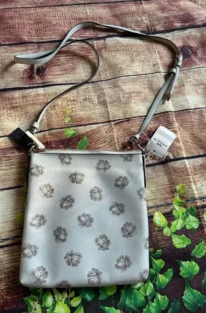 NWT Coach Crossbody Kitt Rose Print Blue thumbnail 1