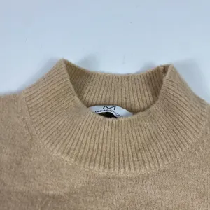 Magaschoni Sweater Womens Medium Beige Mock Neck Long‎ Sleeve Pullover Knit thumbnail 2
