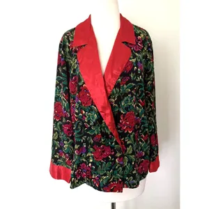 Vintage Victorias Secret Gold Label 90s Satin Floral Pajamas Set Sz M (Flaws) thumbnail 2