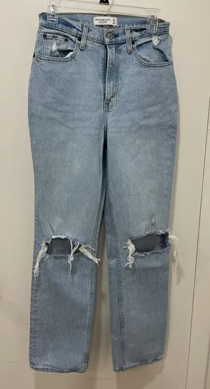 Abercrombie & Fitch Light Blue Straight Leg Jeans thumbnail 1