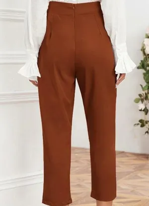 NWT Rust Bow Tie Pants Brown Size M thumbnail 4