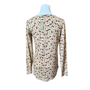 Maurices Prairie Floral Soft Yellow Henley Knit Top‎ SMALL Casual Coquette NWT thumbnail 3