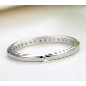 NEW Dainty 14k Gold Plated S925 Simulated Diamond Band Ring, Adjustable Band‎ thumbnail 13