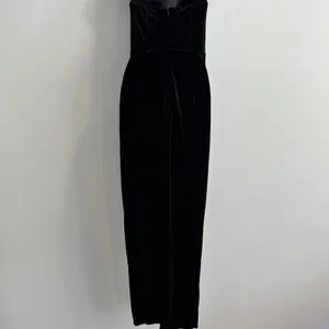 LULUS My Dream Come True Black Velvet Strapless Maxi Dress Size Small Plunge Nec thumbnail 5