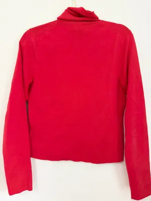 Polo by Ralph Lauren Pima cotton size large women turtleneck red knit thumbnail 3