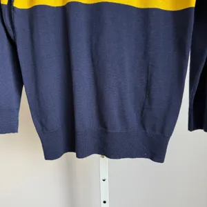 J Crew Merino Wool Academia Office Siren Preppy‎ Button Striped Sweater S Blue thumbnail 5