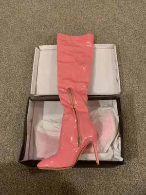FSJ Pink High Heel Boots Size 6 thumbnail 3