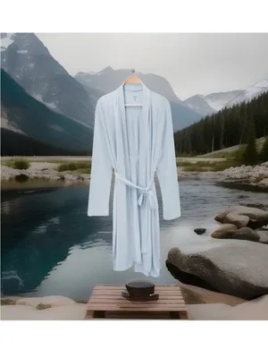 Kyte BABY Bamboo Women’s Robe M/L Fog Blue thumbnail 2