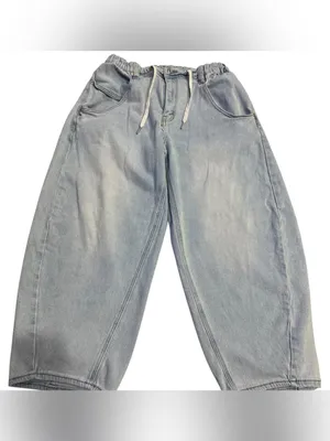 Madden Girl draw string barrel leg jeans size L thumbnail 2