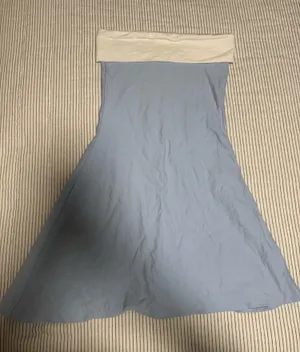 Sunset Adore Light Blue Strapless Fold Over Dress Size XS thumbnail 1