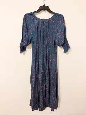 Natural Life Peasant Boho Floral Ruffle Maxi Dress Size Medium M thumbnail 4