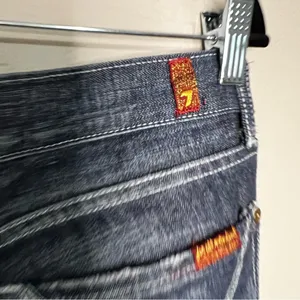 Seven For All Mankind Dojo Embellished‎ Green Rhinestone Square Design Jeans thumbnail 11