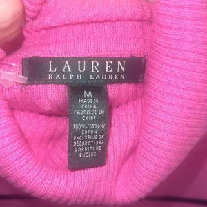 ✨Ralph Lauren Pink Striped Ribbed Turtleneck Sz Medium Sweater✨ thumbnail 4