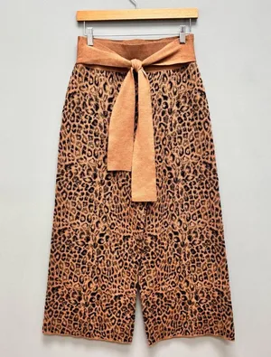 Anthropologie MOTH Leopard Sweater-Tie Knit Trousers S thumbnail 5