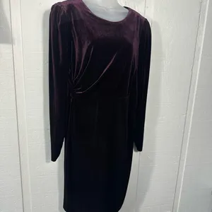 CALVIN KLEIN Women’s Burgundy Dress Size Medium EUC thumbnail 3