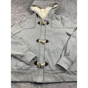 OP XL Hooded Sweatshirt Jacket Faux Fur Gray Full Zip Hooks Womens Long Sleeve‎ thumbnail 4