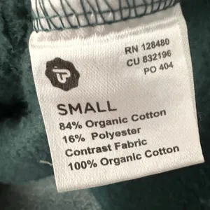 Pact Organic Two Tone Green Heather Full Zip Hooded Sweatshirt Jacket Small thumbnail 8