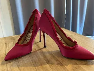 Sam Edelman Halan Red Satin Heels 7 thumbnail 1