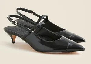 J Crew Robin Mary Jane kitten heels in spazzolato leather thumbnail 1
