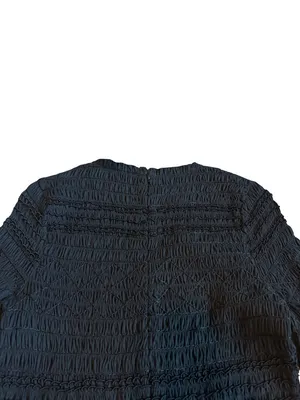 Ulla Johnson Black Smocked Tiered Ruffle Long Sleeve Nadia Dress Size 0 Women's thumbnail 9