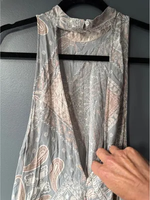 Free People Paisley Print Halter Dress with Open Back size Small thumbnail 4