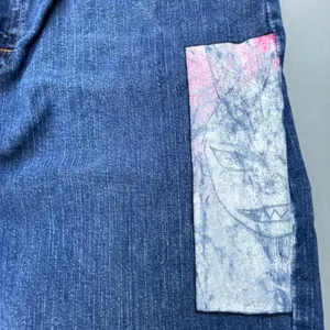 Blue Denim Custom Red Riot Jeans Size 30 thumbnail 5