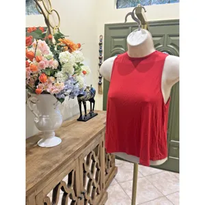 Red sleeveless high neck tank top size XS thumbnail 3