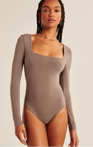 Abercrombie & Fitch Soft A&F Collection Long Sleeve Bodysuit Size M thumbnail 1