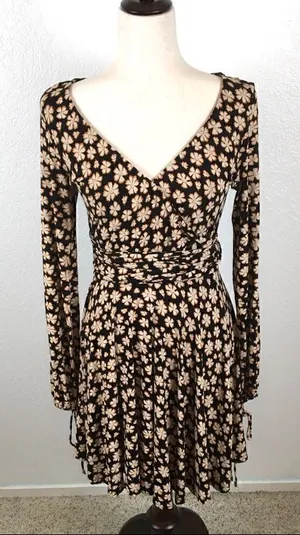 Free People Pradera faux wrap Daisy print mini dress XS‎ thumbnail 1
