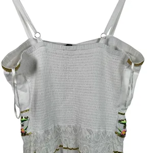 Boston Proper Maxi Dress Sz L Sequin And Embroidered Lace Insert Tiered Peasant thumbnail 7
