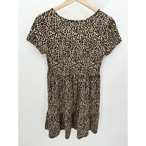 Mi.Ami Women Brown Black Cheetah Print Short Sleeve Mini Dress 25X958ANR6 Size S thumbnail 2