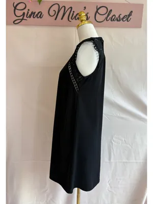 Zara Black Lace Cap Sleeve Dress Size XS thumbnail 4
