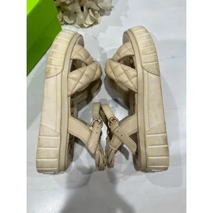 Sam‎ Edelman Gavril Platform Sandals Quilted Straps Ankle Buckle Beige 8M thumbnail 7