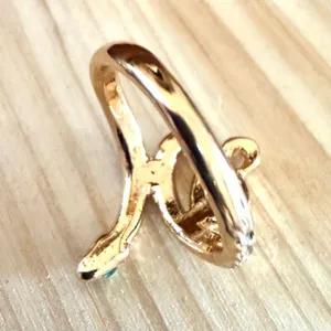 Gold Tone Crystal Snake Ring thumbnail 6