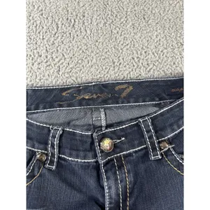 Seven 7 Bootcut Jeans‎ Women 31 Low Rise Thick Stitch Western Festival Y2K Biker thumbnail 8
