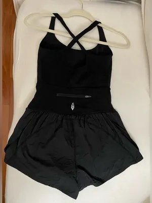 Free People Movement NWOT Righteous Runsie Black Romper Size XS thumbnail 5