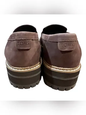 TOMS Cara Lug Sole Penny Loafers – Oak Brown Leather – Women’s Size 8 NWT No Box thumbnail 5