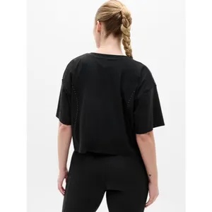 Athleta S Ultimate Lasercut Crop Tee Black Small thumbnail 6