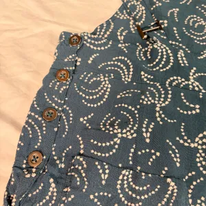 Maeve Anthropologie womens green geometric print cropped overalls. Size S. boho thumbnail 8
