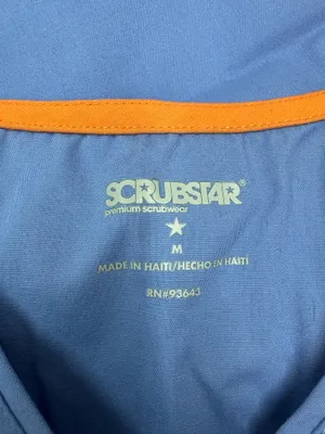 Scrubstar Cecil Blue Scrub Top Size Medium thumbnail 3