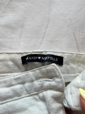 Brandy Melville White Straight Leg High-Rise Pants thumbnail 3