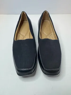 Naturalizer N5 Comfort Black Leather And Fabric Loafers Size 8W thumbnail 2