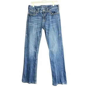 Cowgirl Tuff Womens Size 31x33 Glamor Bootcut Jeans Blue Denim Stretch Western thumbnail 2