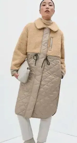 Everlane Quilted Teddy Coat Sherpa Puff Coat Small $175 thumbnail 1