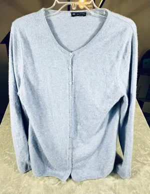 Pure Cashmere 100% Cashmere Cardigan Sweater Women M Button Up Preppy Minimalist thumbnail 1