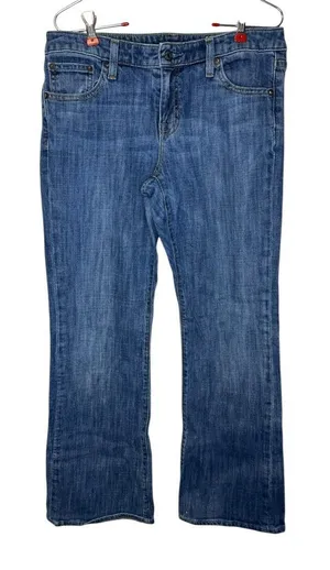 Gap Women's Jeans Flare Stretch Mid-Rise Medium Wash Denim Pants‎ Mexico Sz. 8R thumbnail 1