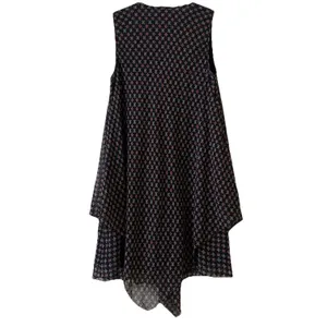 Derek Lam 10 Crosby Navy Silk Handkerchief Dress Sz 6 Lace Up Layered Flowy Boho thumbnail 4