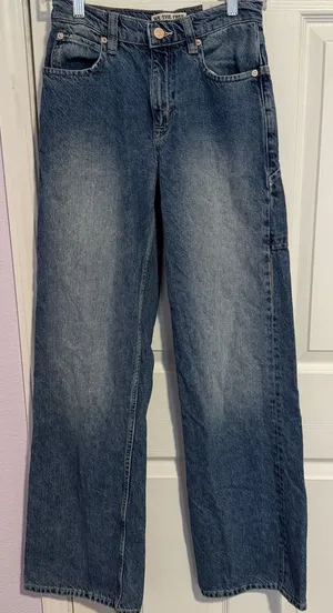 We The Free People Baggy Jeans 24x32 Tinsley HighRise Relaxed Straight 90s Retro thumbnail 1